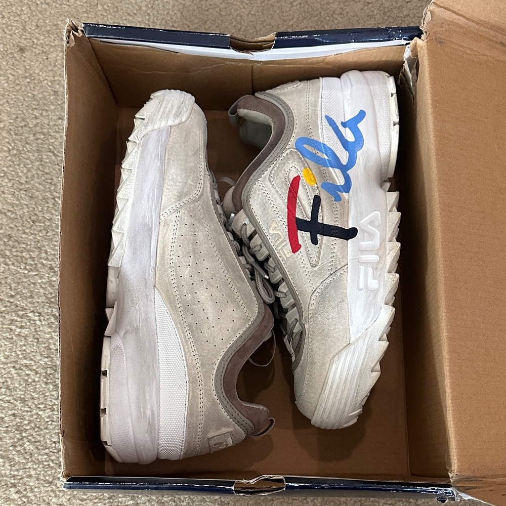 Fila White and Gray Athletic Shoes